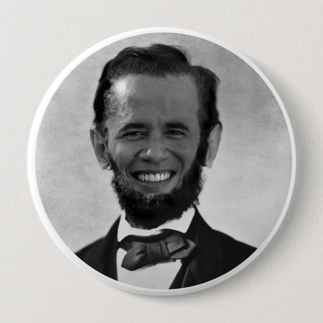 CHAPA REDONDA DE 10 CM OBAMA LINCOLN (Anverso)