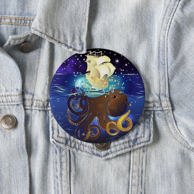 Chapa Redonda De 10 Cm Octopus Enorme y Caravella (In situ)