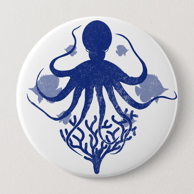 Chapa Redonda De 10 Cm Octopus (fondo claro) (Anverso)