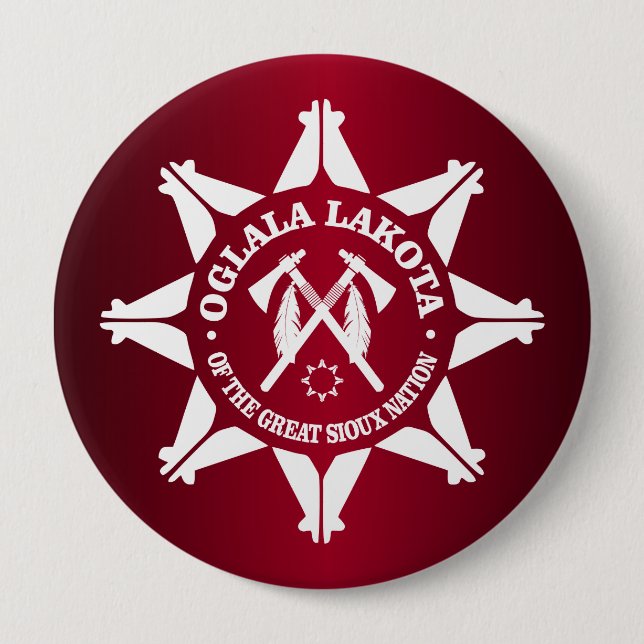 Chapa Redonda De 10 Cm Oglala Lakota (Anverso)