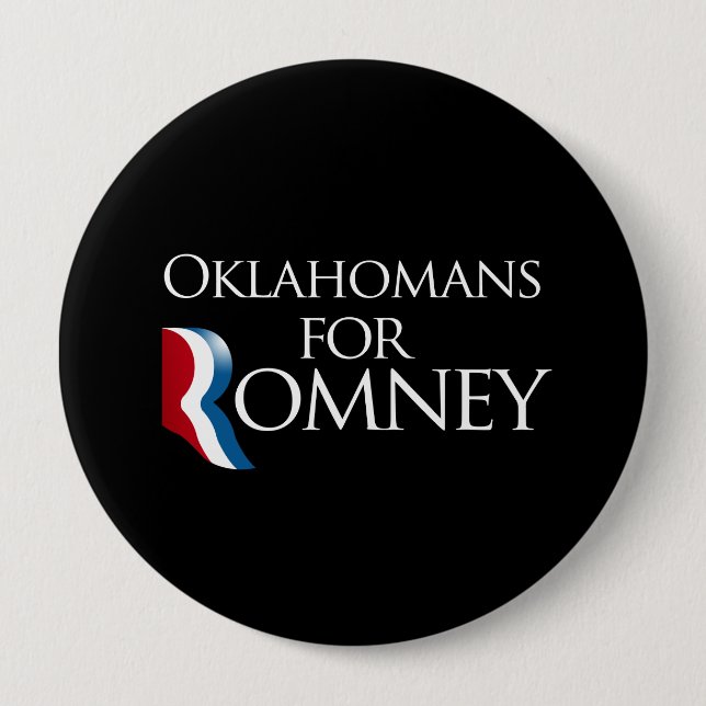Chapa Redonda De 10 Cm Oklahomans para Romney - .png (Anverso)