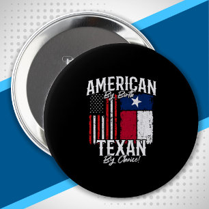 Chapa Redonda De 10 Cm Orgullo de Texas - Bandera del Estado de Texas - B