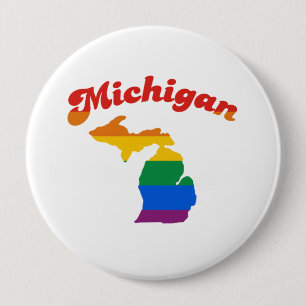 CHAPA REDONDA DE 10 CM ORGULLO GAY DE MICHIGAN