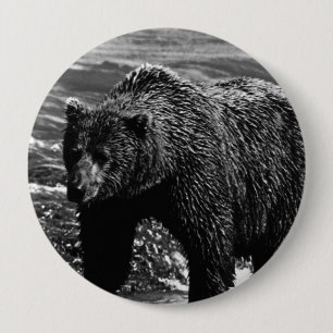 Chapa Redonda De 10 Cm Oso pardo de Alaska USA vintage