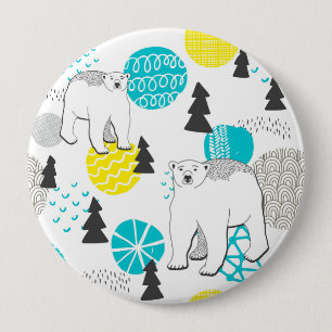 Chapa Redonda De 10 Cm Oso polar