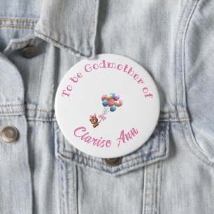 Chapa Redonda De 10 Cm Oso y globos personalizados