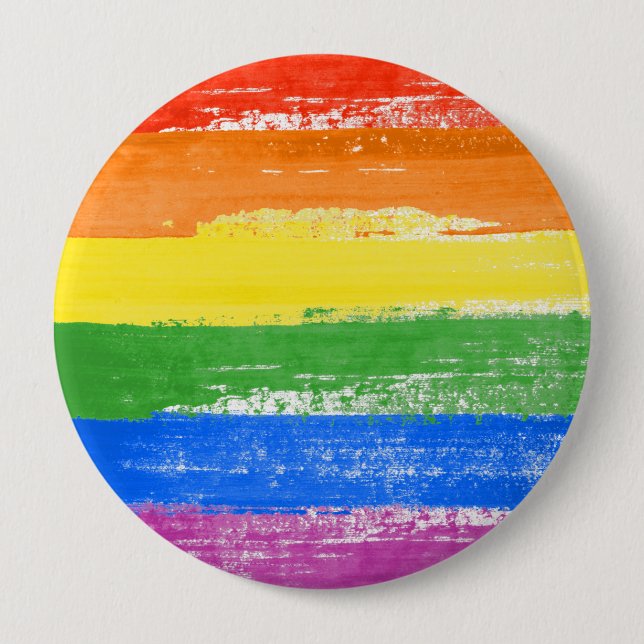 Chapa Redonda De 10 Cm Paint del Orgullo LGBT (Anverso)