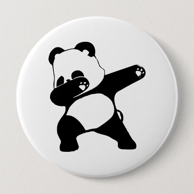 Chapa Redonda De 10 Cm Panda haciendo dab  (Anverso)