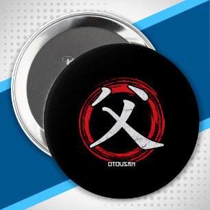 Chapa Redonda De 10 Cm Papá kanji Padre Otousan japonés Japón