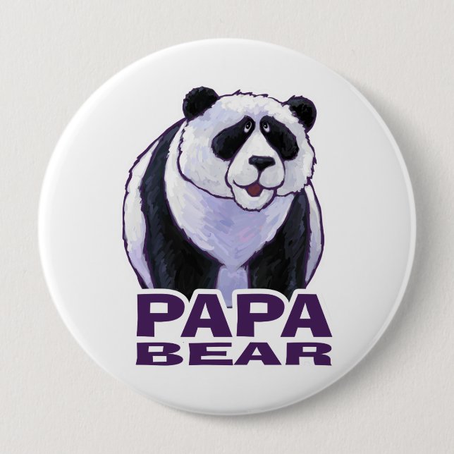 Chapa Redonda De 10 Cm Papa Panda Bear (Anverso)