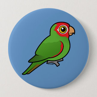 Chapa Redonda De 10 Cm Parakeet Rojo-enmascarado