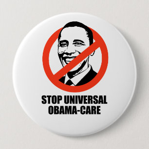 Chapa Redonda De 10 Cm Pare el Obama-cuidado universal