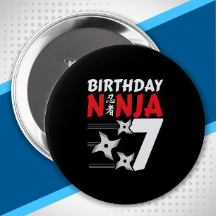 Chapa Redonda De 10 Cm Partido de Cumpleaños Ninja - Cumpleaños Ninja 7