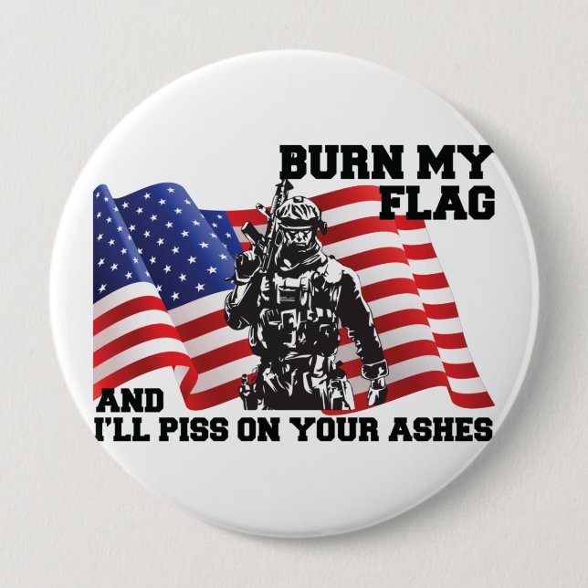 Chapa Redonda De 10 Cm Patriota americano (Anverso)