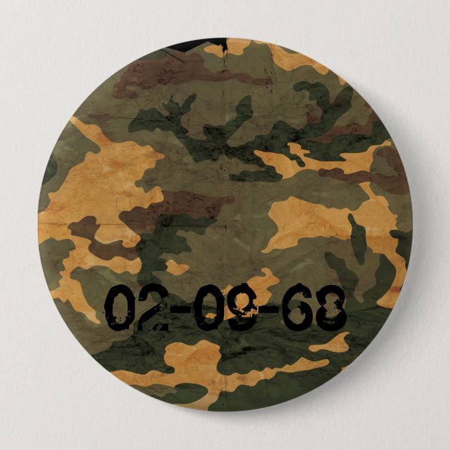 Chapa Redonda De 10 Cm Patrón de Camuflaje (Anverso)