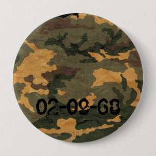 Chapa Redonda De 10 Cm Patrón de Camuflaje