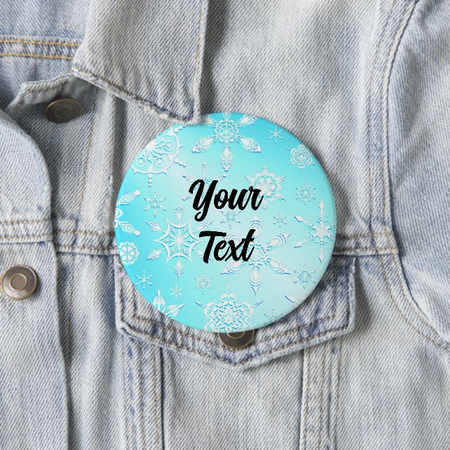 Chapa Redonda De 10 Cm Patrón de copos de nieve de cristal (In situ)