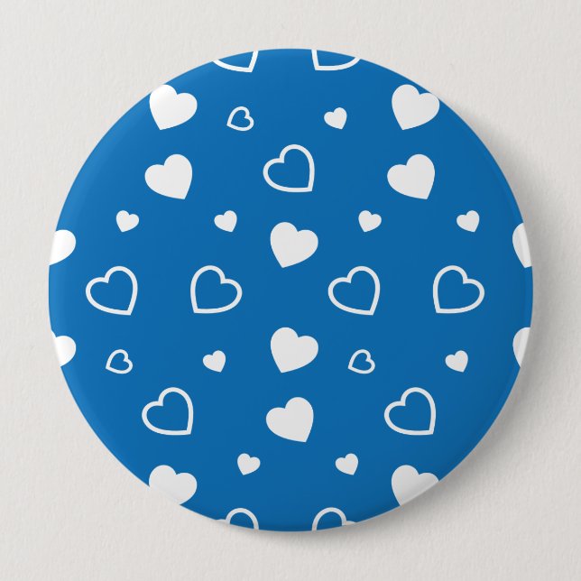Chapa Redonda De 10 Cm Patrón de corazones estilizados 7 (Anverso)