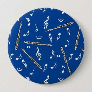 Chapa Redonda De 10 Cm Patrón de notas de música piccolo