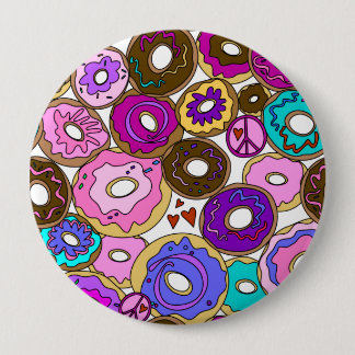 Chapa Redonda De 10 Cm Paz Amor y Donas