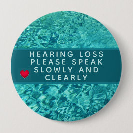 Chapa Redonda De 10 Cm Pérdida auditiva abstracta Aqua de 4 pulgadas