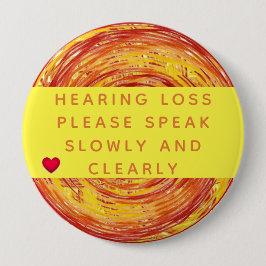 Chapa Redonda De 10 Cm Pérdida de la audición geométrica del corazón nara