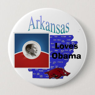 Chapa Redonda De 10 Cm Perno de Arkansas Obama