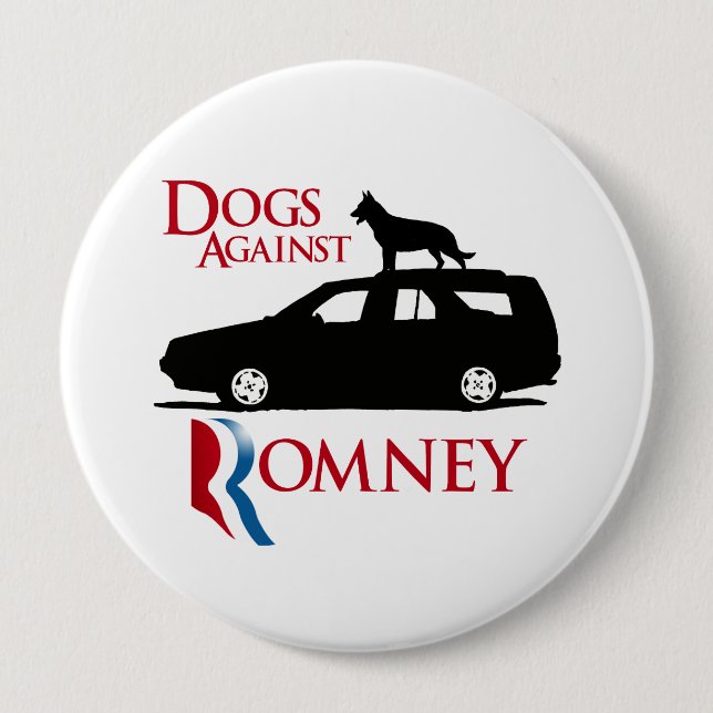 Chapa Redonda De 10 Cm Perros contra Romney - .png (Anverso)