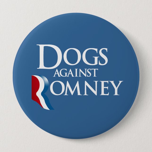 Chapa Redonda De 10 Cm Perros contra Romney.png (Anverso)