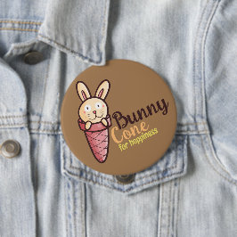 Chapa Redonda De 10 Cm Personalizable Bunny Cone