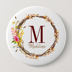 Chapa Redonda De 10 Cm Personalizable Foliage Fall