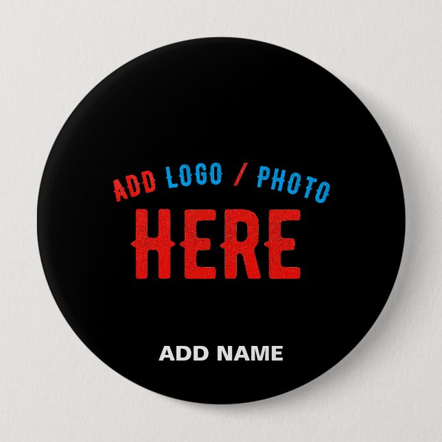 CHAPA REDONDA DE 10 CM PERSONALIZABLE MODERNO ESTILO NEGRO VERIFICADO MAR (Anverso)