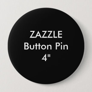 Chapa Redonda De 10 Cm Personalizado en blanco 4" de Zazzle NEGRO enorme