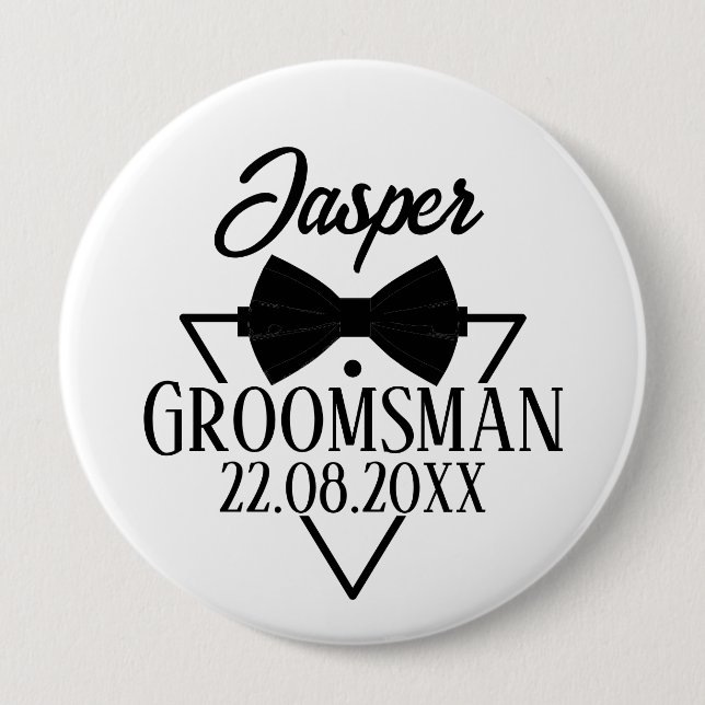 Chapa Redonda De 10 Cm Personalizado para Groomsman (Anverso)