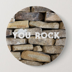 Chapa Redonda De 10 Cm Piedra pared apilada de rocas que rocas Personaliz
