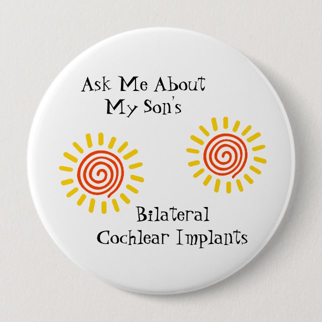 Chapa Redonda De 10 Cm Pin bilateral del hijo (Anverso)