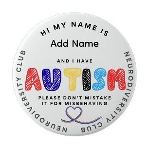 Chapa Redonda De 10 Cm Pin de Autismo ID club de Neurodiversidad