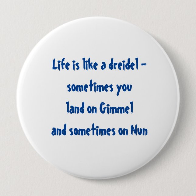 Chapa Redonda De 10 Cm Pin Hanukah (Anverso)