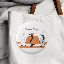 Chapa Redonda De 10 Cm Pingüino de calabaza personalizado divertido Hallo