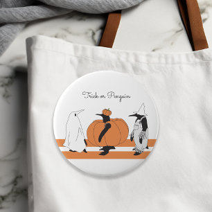 Chapa Redonda De 10 Cm Pingüino de calabaza personalizado divertido Hallo