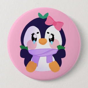 Chapa Redonda De 10 Cm Pingüino único de broke cute