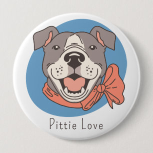 Chapa Redonda De 10 Cm Pit Bull Adorable