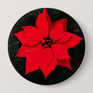 Chapa Redonda De 10 Cm Poinsettia 6078