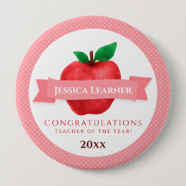 Chapa Redonda De 10 Cm Premio temático del profesor del año Apple