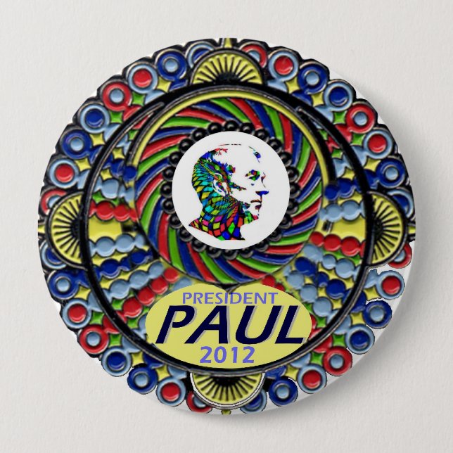 Chapa Redonda De 10 Cm Presidente Paul en 2012 (Anverso)