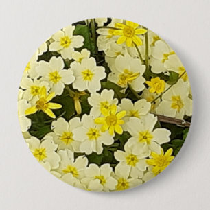 Chapa Redonda De 10 Cm Primrosis de primavera