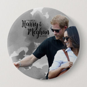 Chapa Redonda De 10 Cm Prince Harry & Meghan Markle