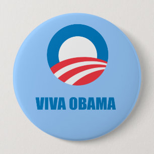 Chapa Redonda De 10 Cm Pro-Obama - VIVA OBAMA