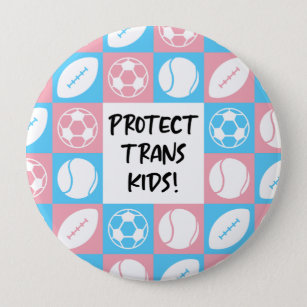 Chapa Redonda De 10 Cm Proteger a los niños deportivos transgénero atleta
