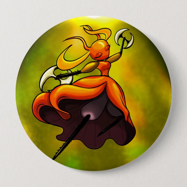 Chapa Redonda De 10 Cm Queen of the Skarr (Anverso)